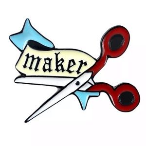 Unique New ✂️ Maker Enamel Pin Badge Scissors Crafter Artist